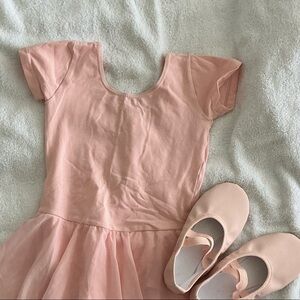 Elegant Pink Kids Dress with Matching Shoes